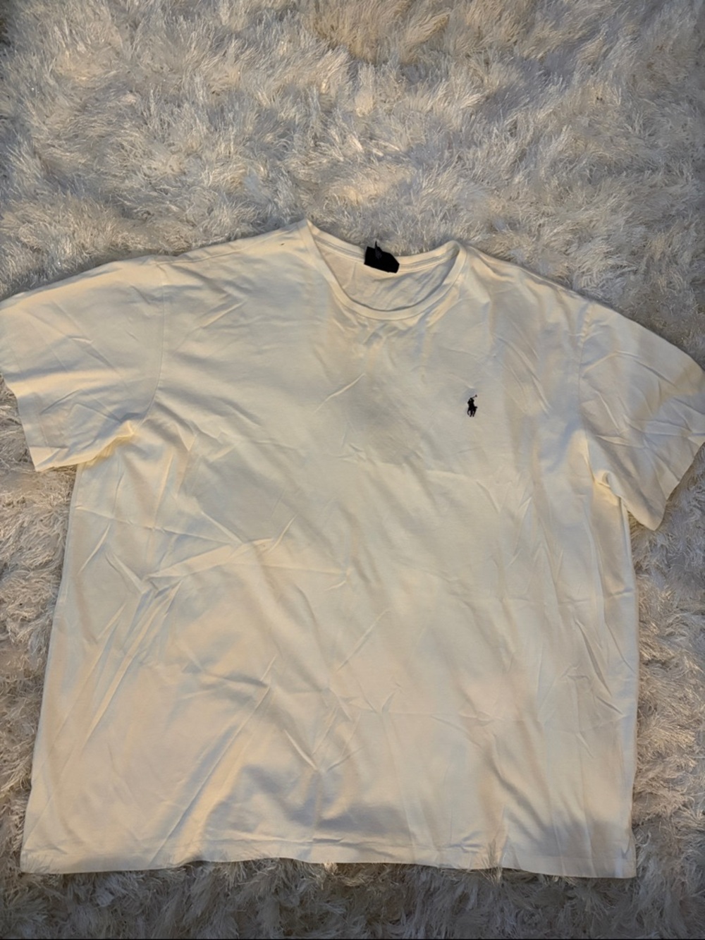 Polo by Ralph Lauren Off White/Cream Crew Neck T-Shirt with Navy Pony